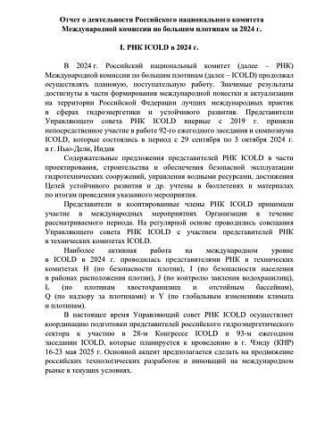 Отчёт РНК ICOLD за 2024 год